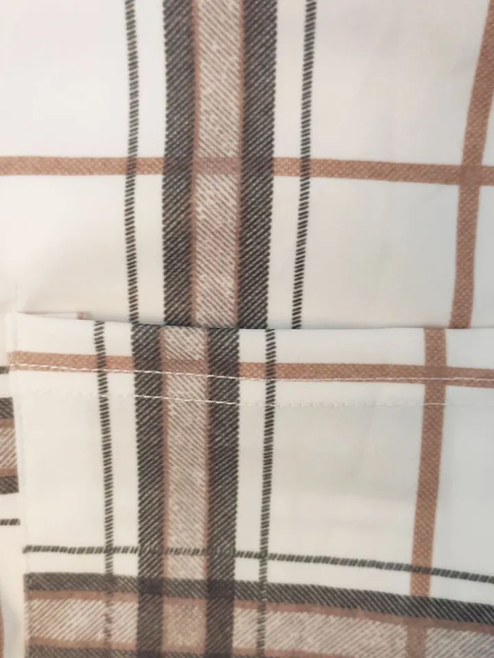 Long Sleeve Plaid Print Ruched Midi Dress