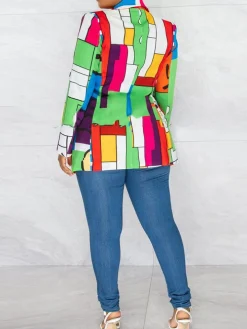 Long Sleeve Printed Button Jacket