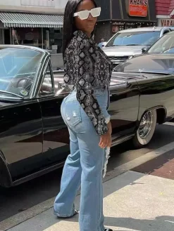 Long Sleeve Printed Zip Up Jacket