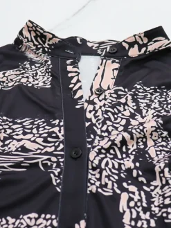 Long Sleeve Ruffle Hem Print Mini Dress