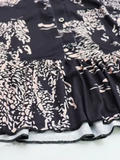 Long Sleeve Ruffle Hem Print Mini Dress