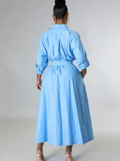 Long Sleeve Solid Color Bodycon Maxi Dress