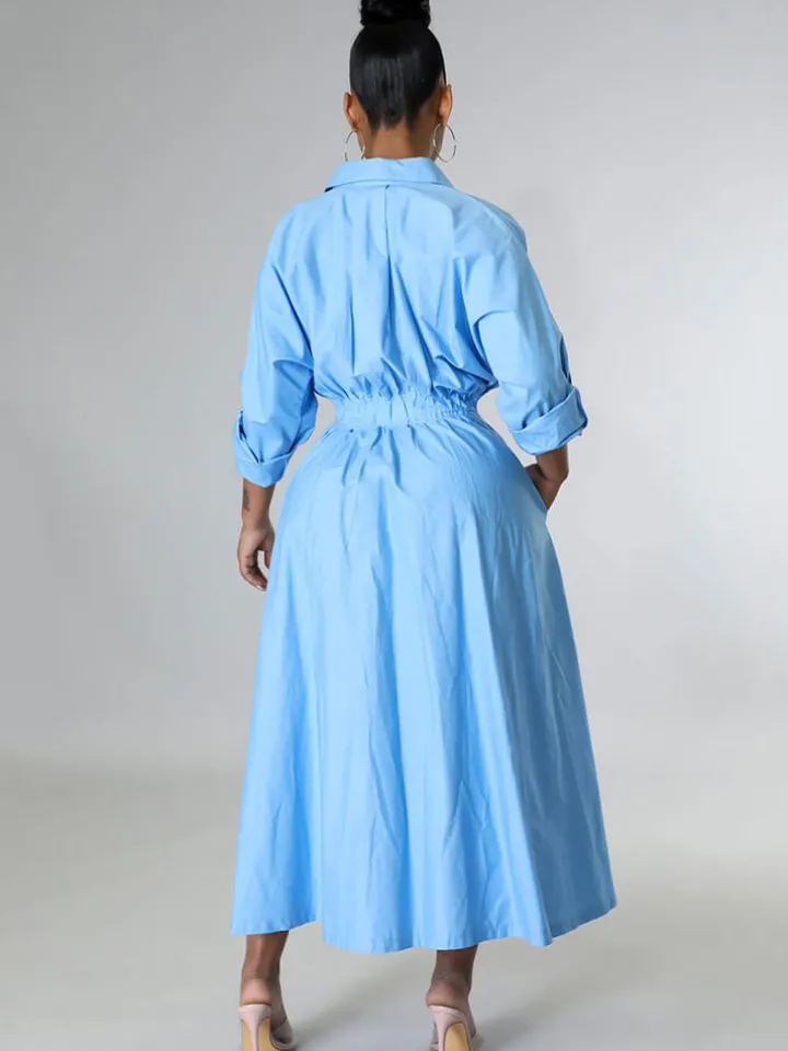 Long Sleeve Solid Color Bodycon Maxi Dress