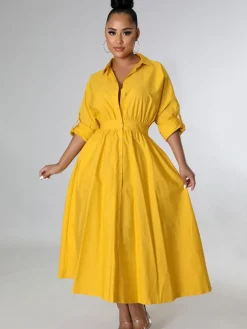 Long Sleeve Solid Color Bodycon Maxi Dress