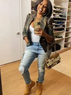 Long Sleeves Camouflage Print Jacket