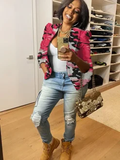 Long Sleeves Camouflage Print Jacket