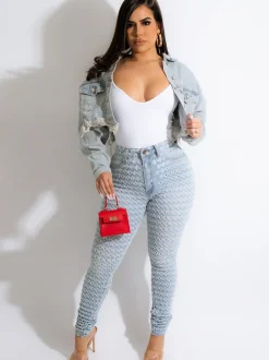 Long Sleeves Lapel Denim Jacket