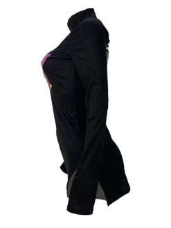 Long Sleeves Print Side Split Mini Dress