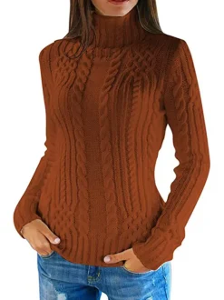 Long Sleeves Turtleneck Knit Sweaters