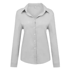 Loose Fit Long Sleeve Linen Shirt