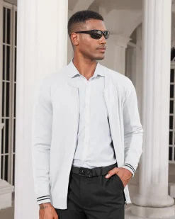 Mens Casual Stand Collar Full-Zip Jacket