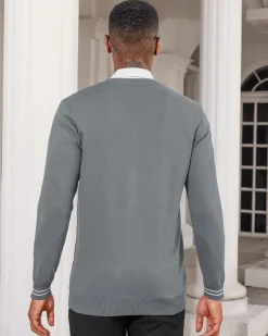 Mens Casual Stand Collar Full-Zip Jacket