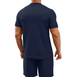 Mens Two Pieces Waffle Top Shorts Set