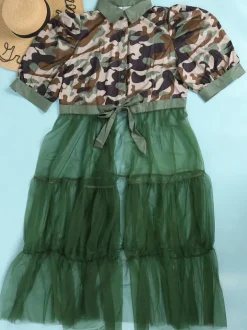 Mesh Patchwork Shirt Dress