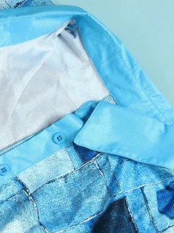 Mesh Patchwork Shirt Dress