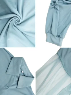 Mesh Patchwork Short Sleeve V Neck Top