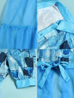 Mesh Patchwork Short Sleeve Camouflage V Neck Top