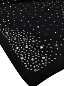 Mesh Rhinestone Sleeveless Maxi Dress