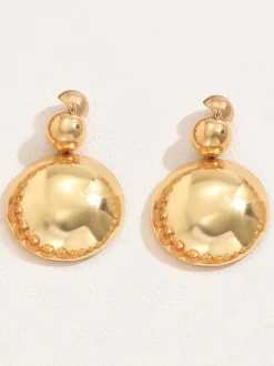 Metal Beaded Necklace Earrings Jewelry Set