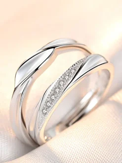 Minimalist Couple Plain Rings