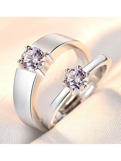 Minimalist Couple Plain Rings