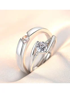 Minimalist Couple Plain Rings