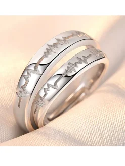 Minimalist Couple Plain Rings