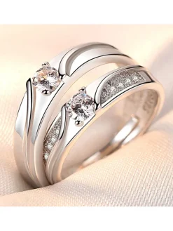 Minimalist Couple Plain Rings