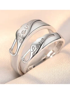 Minimalist Couple Plain Rings