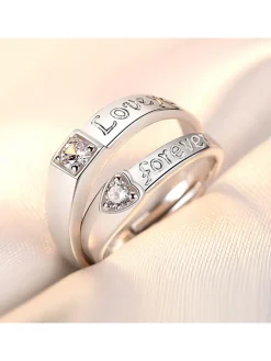 Minimalist Couple Plain Rings