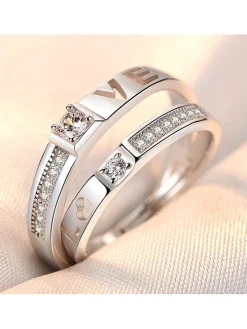 Minimalist Couple Plain Rings