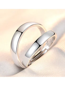 Minimalist Couple Plain Rings