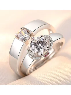 Minimalist Couple Plain Rings