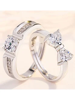 Minimalist Couple Plain Rings