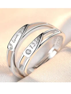 Minimalist Couple Plain Rings