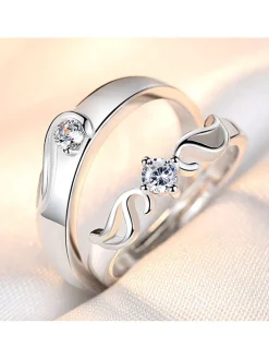 Minimalist Couple Plain Rings