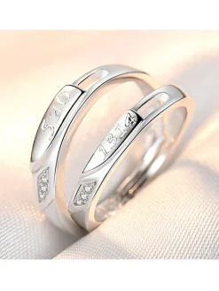Minimalist Couple Plain Rings