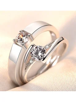 Minimalist Couple Plain Rings