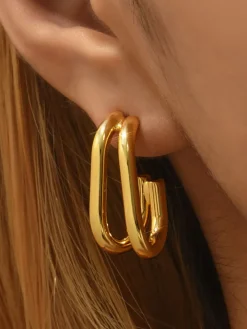 Minimalist Double Layer Geometric Earrings