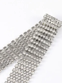 Minimalist Rhinestone Glitter Waist Belts