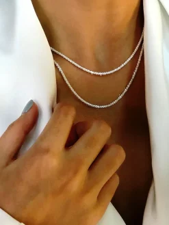 Minimalist Rhinestone Glitter Necklace