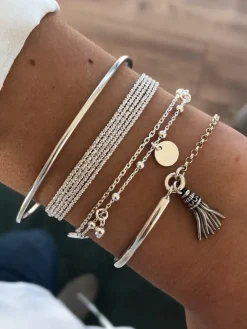 Minimalist Tassel Multilayer Chain Bracelets