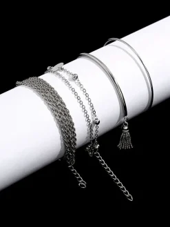 Minimalist Tassel Multilayer Chain Bracelets
