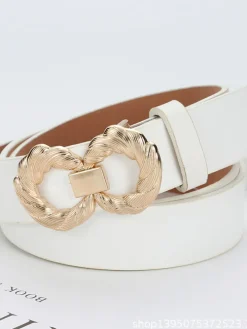 Minimalist Twisted Double Ring Buckle Belts