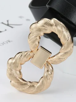 Minimalist Twisted Double Ring Buckle Belts