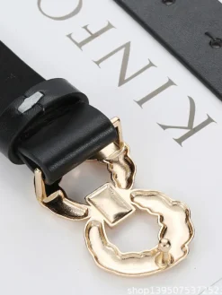 Minimalist Twisted Double Ring Buckle Belts