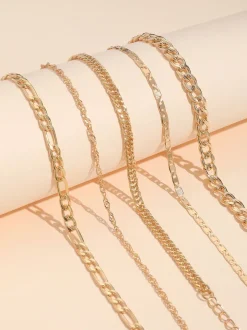 Minimalist Vintage Snake Chain Ankle Bracelet Set