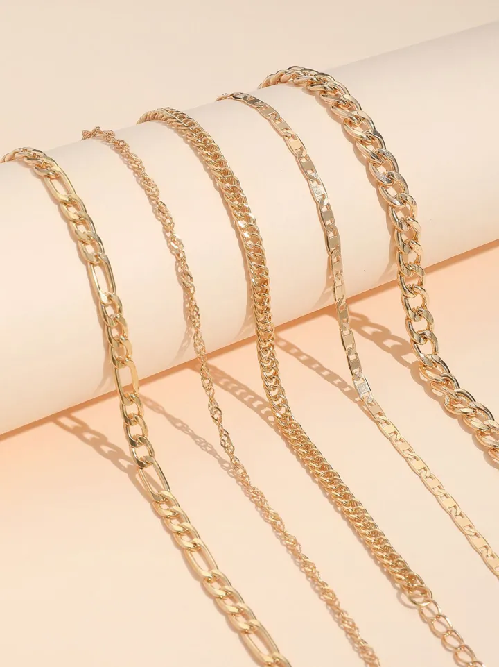 Minimalist Vintage Snake Chain Ankle Bracelet Set