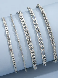 Minimalist Vintage Snake Chain Ankle Bracelet Set