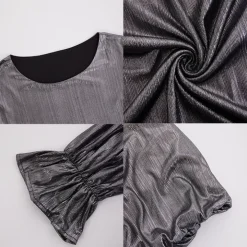 Mirror Finish Long Sleeve Mini Dress